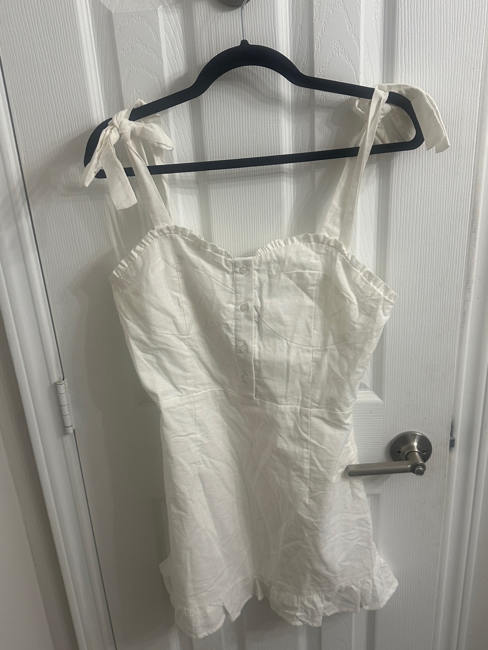 The Shirt by Rochelle Behrens White Tie-Strap Sundress